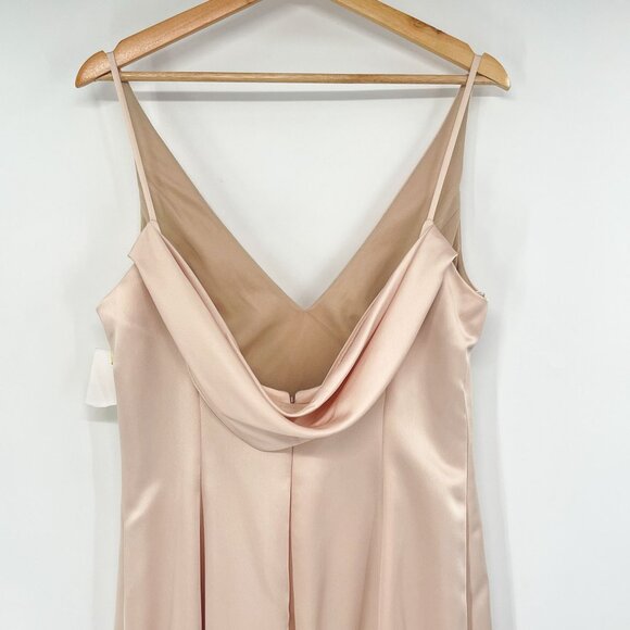 NEW After Six Lux Charmeuse Draped Cowl Back Princess Charmeuse Gown Maxi Dress - Picture 6 of 11